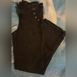 Black Jeans with 4 Metal Jeans on Pockets (not real pockets)